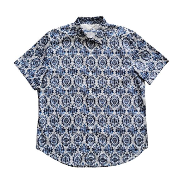 Robert Graham Criswell Classic Fit Short Sleeve Button Down Shirt Men's Large - Picture 1 of 8
